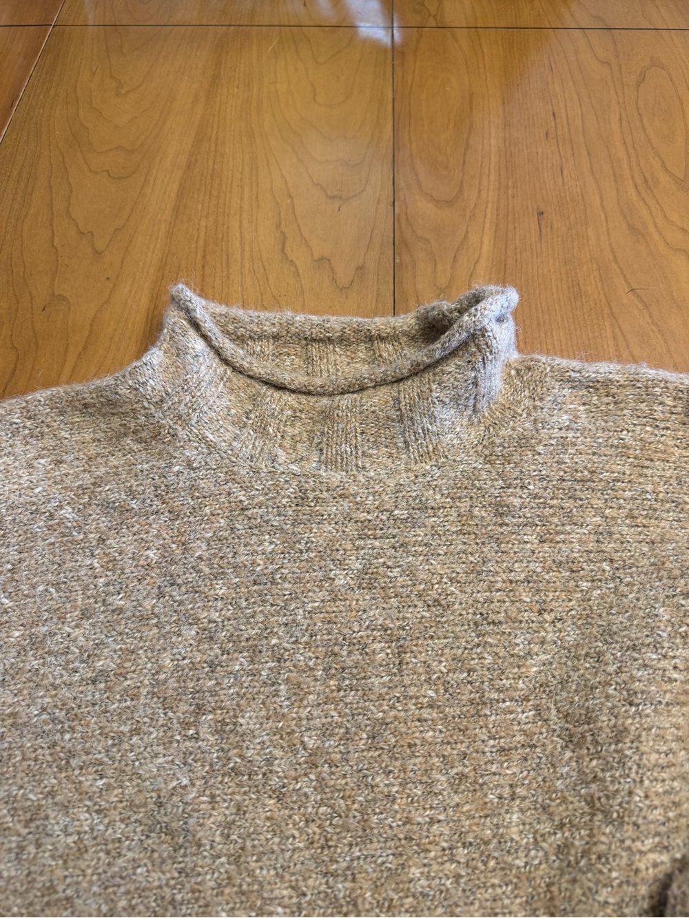 William Rast Light Taupe Mock Neck Wool Blend Sweater | Quiet Luxury | M - Picture 5 of 7